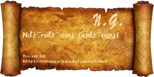 Nánássy Gyöngyi névjegykártya